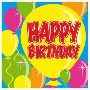 Servetten Balloons Happy Birthday (20 stuks)
