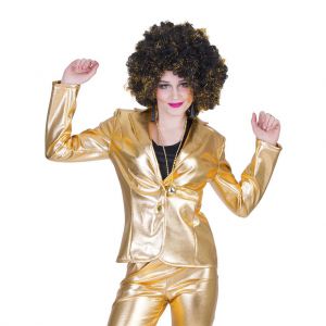 Disco Jas Lady Metallic Goud 