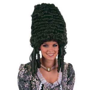 108a. Pruik Pompadour Zwart
