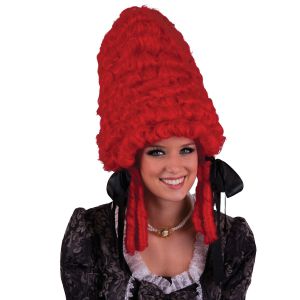 108c. Pruik Pompadour Rood