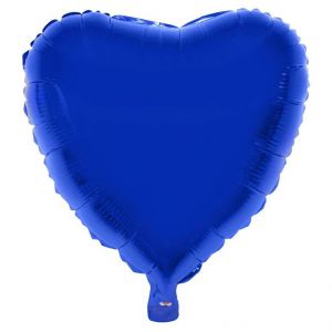 blauwe hart folieballon 52 x 46 cm helium hartjes ballon