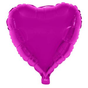 fuchsia roze hart folieballon 52 x 46 cm helium hartjes ballon