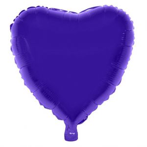 paarse hart folieballon 52 x 46 cm helium hartjes ballon