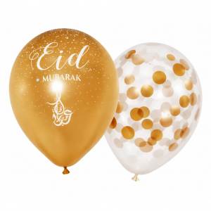 Eid Mubarak ballonnen goud confetti 6 stuks 30 cm | De Feestspecialist XXL