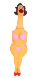 Gillende Vrouw Roze 30 cm.
