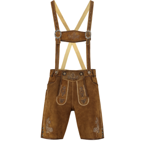 Haus Huberts middenbruine lederhose heren kort