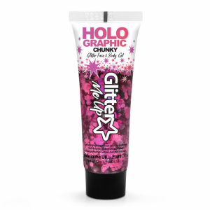 Holografische Chunky Glittergel Roze