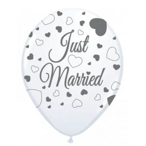 Ballonnen 30cm just Married 8 st.