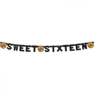 Letterslinger Sweet 16 zwart/goud