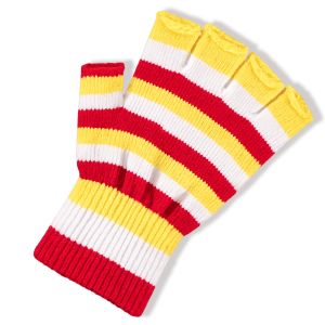 Vingerlozen handschoen rood/wit/geel