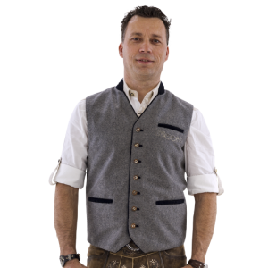 Tiroler vest wol lichtgrijs