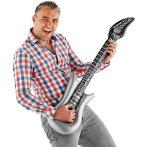 Opblaasbare gitaar zilver