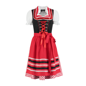 Tiroler Jurkje Polka rood / wit