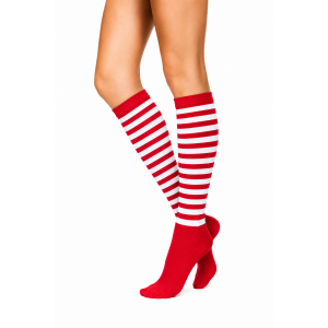 Rood wit gestreepte Dorus kniekousen