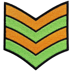 Embleem Kruikenstad Nr. 17 Army strepen groen/oranje