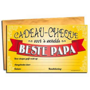 Cadeau Cheque Beste Papa
