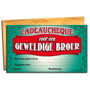 Cadeau Cheque Geweldige Broer