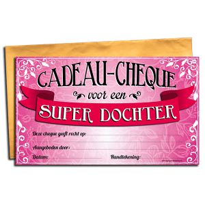 Cadeau Cheque Super Dochter