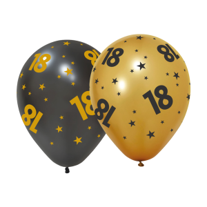 18 jaar Ballonnen Zwart Goud