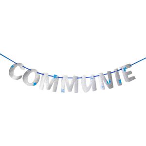 Letterslinger Communie Zilver/Blauw