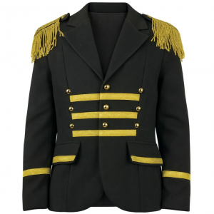 Heren Jas Zwart met Goudband