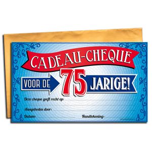 Cadeau Cheque 75 jaar