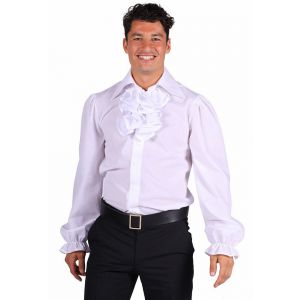 Herenblouse Jabot Luxe Wit