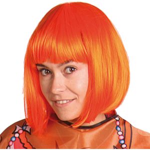 Oranje pruik met krulspelden