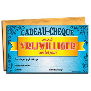 Cadeau Cheque Vrijwilliger