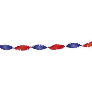 Crepe slinger rood / wit / blauw 5 meter 