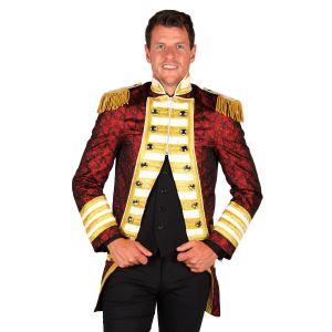 Heren Jas Nelson Brocade Rood Goud