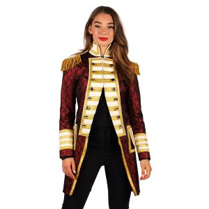 Dames Jas Nelson Brocade Rood Goud