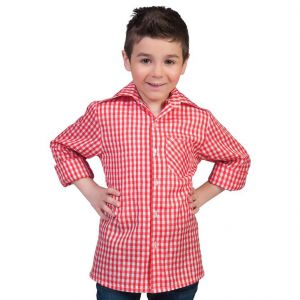 Trachtenblouse kinderen rood/wit