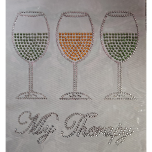 Kruikenstad Strass Rug Nr. 8207 Wijnglazen My Therapy