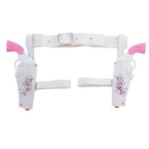 Cowboy Holster Roze + 2 witte pistolen