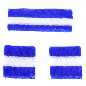 Zweetbandjes Set Blauw Wit
