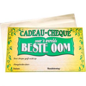Cadeau Cheque Beste Oom