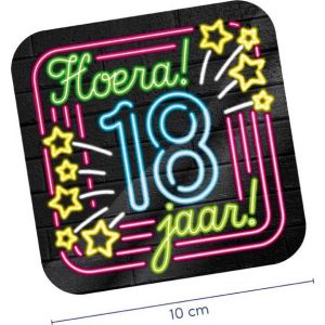 Neon Onderzetters 18 jaar