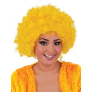 010. Pruik Afro Hippie Geel