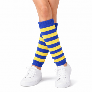 Beenwarmers Smal Gestreept Blauw/Geel