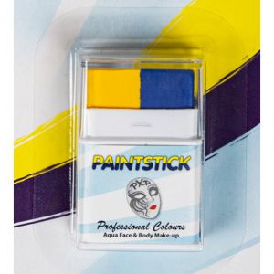 Fanbrush schmink Blauw Geel