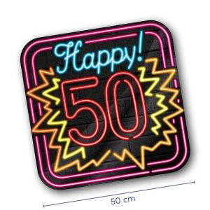 Neon Decoration Signs Happy 50