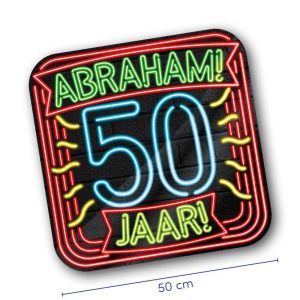 Neon Decoration Signs Happy 50 Abraham