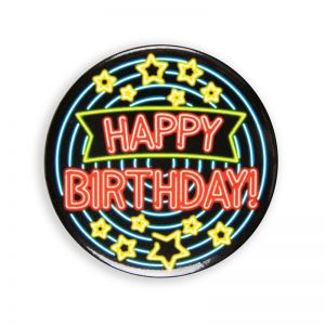 Neon Badge Happy Birthday
