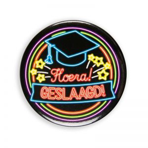 Neon Badge Hoera Geslaagd