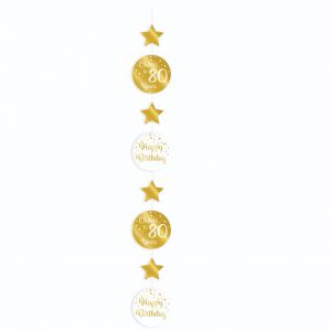 Hangdeco goud/wit 80 jaar