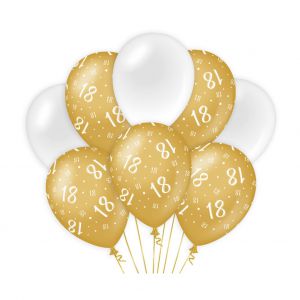 Decoratie ballonnen Goud/Parelmoer 18 jaar