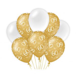 Decoratie ballonnen Goud/Parelmoer 60 jaar