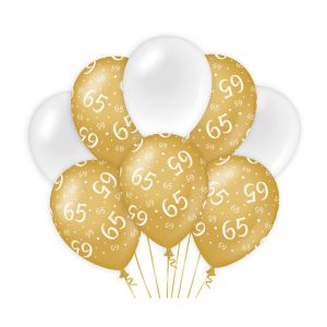 Decoratie ballonnen Goud/Parelmoer 65 jaar