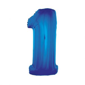 Folieballon Blauw 102 cm Cijfer 1